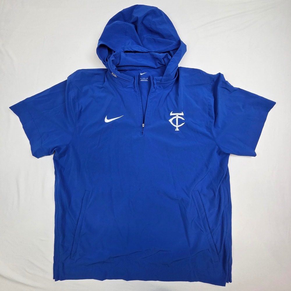 Nike Mens Minnesota Twins Short Sleeve Hoodie XL Blue MLB Quarter Zip DV6755-482